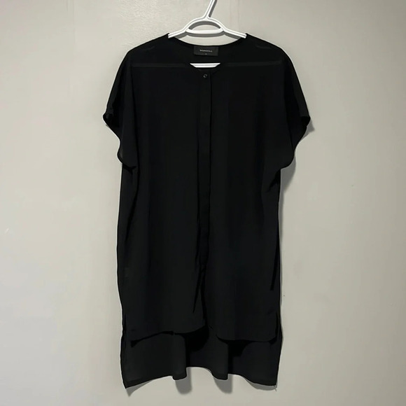 WORKHALL black button down tunic size small - Picture 2 of 6